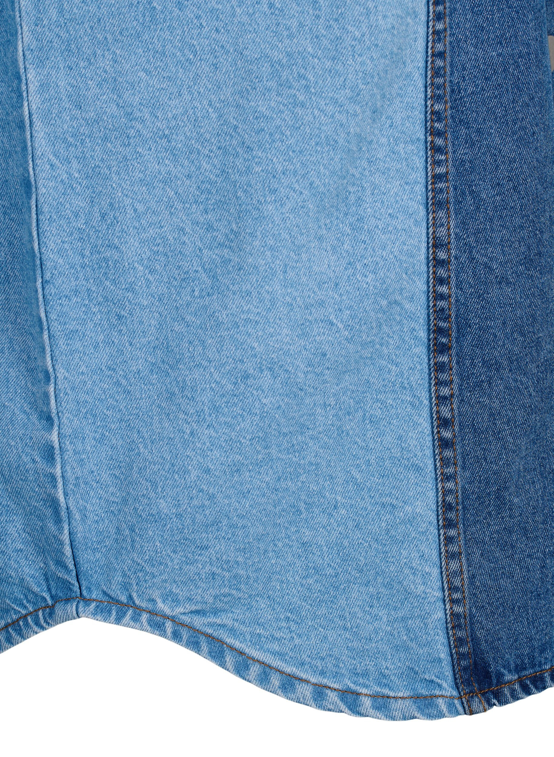 ZizziColorblock Denim-Jacke, Light Blue Denim, Packshot image number 3