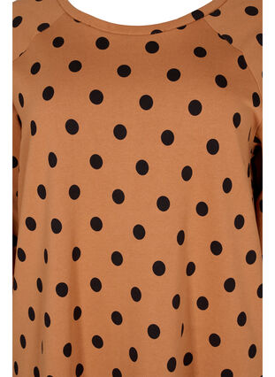 Kleid mit Punktmustern und 3/4 Ärmeln, Almond Black Dot, Packshot image number 2