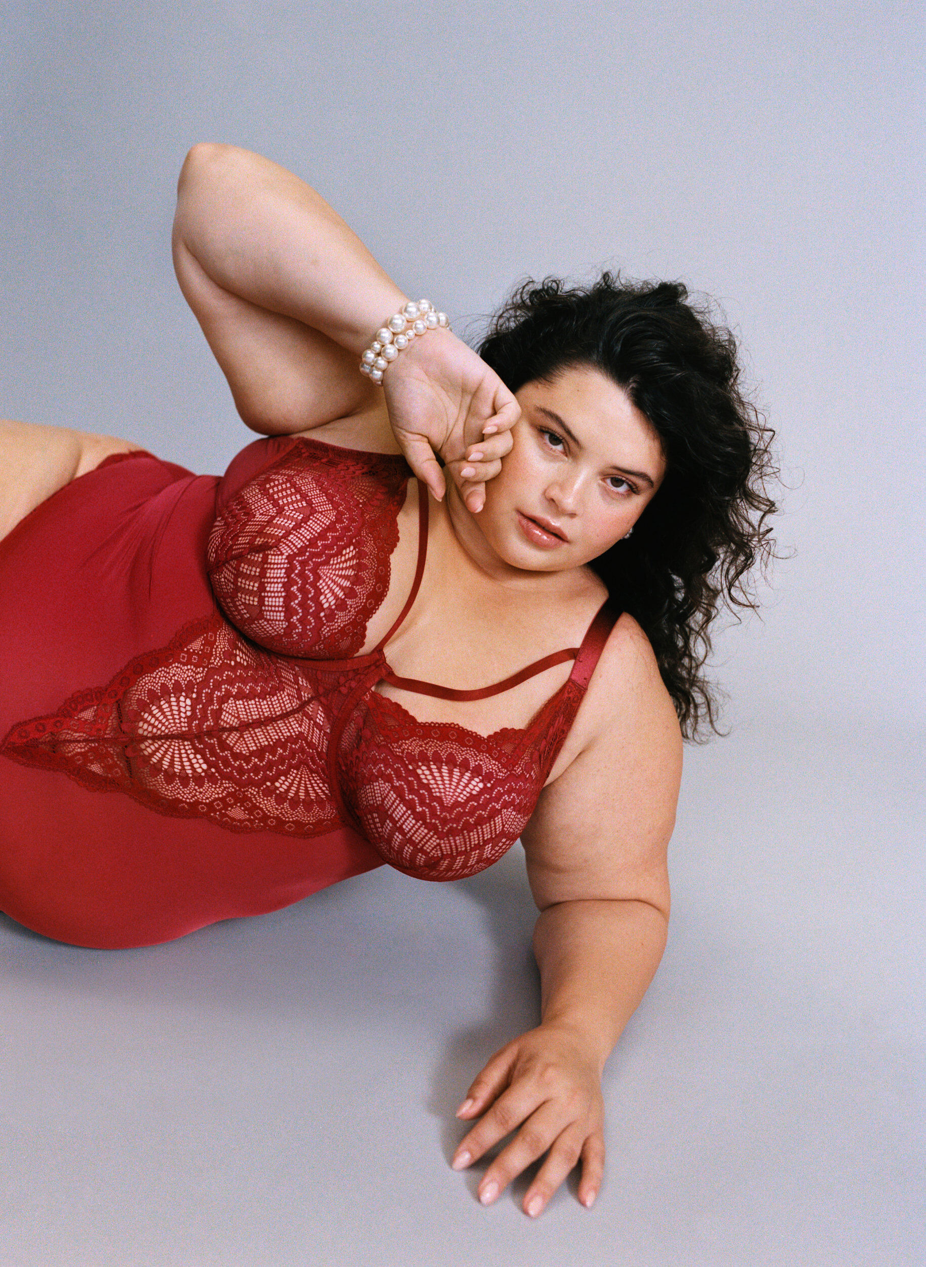 ZizziB&uuml;gel-Spitzenbody mit Tr&auml;gerdetails, Rot, Image image number 0