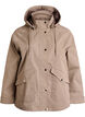 Kurze Fr&uuml;hlingsjacke mit abnehmbarer Kapuze, Beige, Packshot image number 0