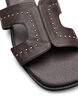 Flache Sandalen mit Nieten, Braun, Packshot image number 3