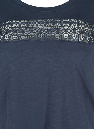 T-Shirt aus Baumwolle mit Spitze, Blue Nights, Packshot image number 2