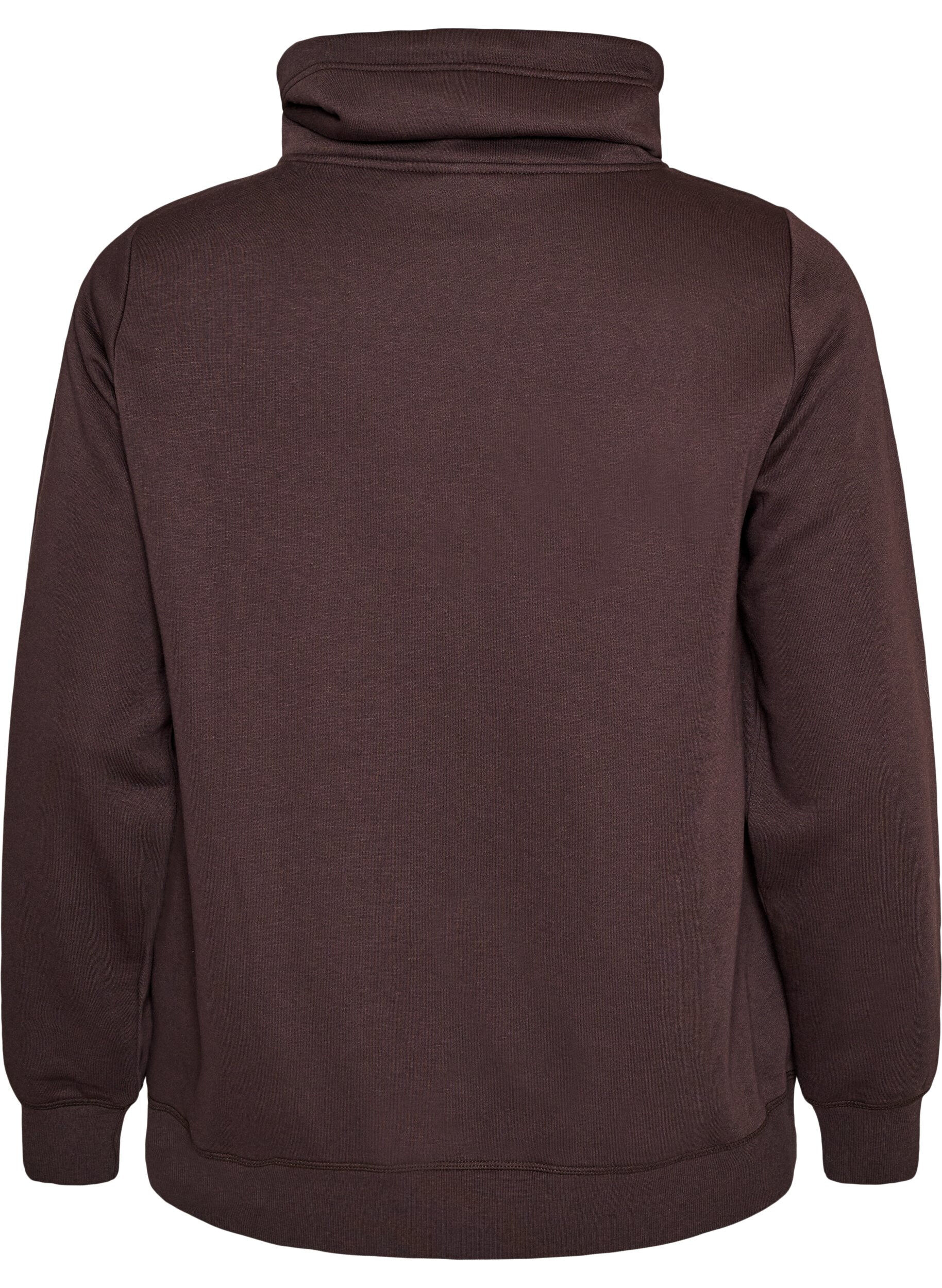 ZizziSweatshirt mit Stehkragen und Taschen, Braun, Packshot image number 1