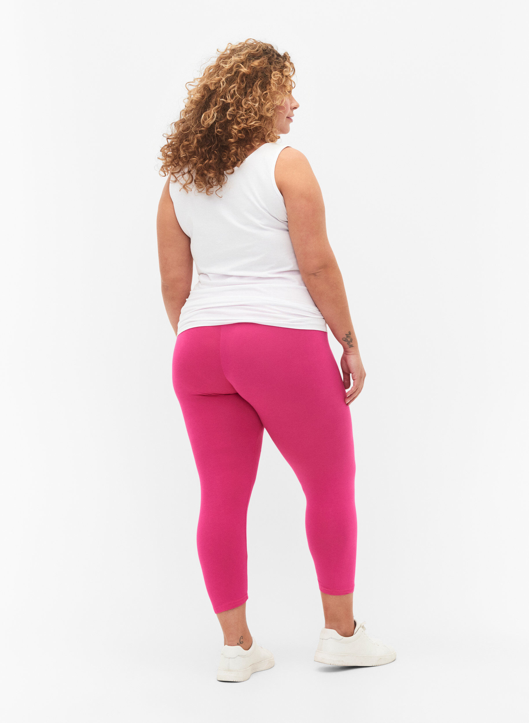 ZizziBasic 3/4-Leggings aus Viskose, Pink, Model image number 2