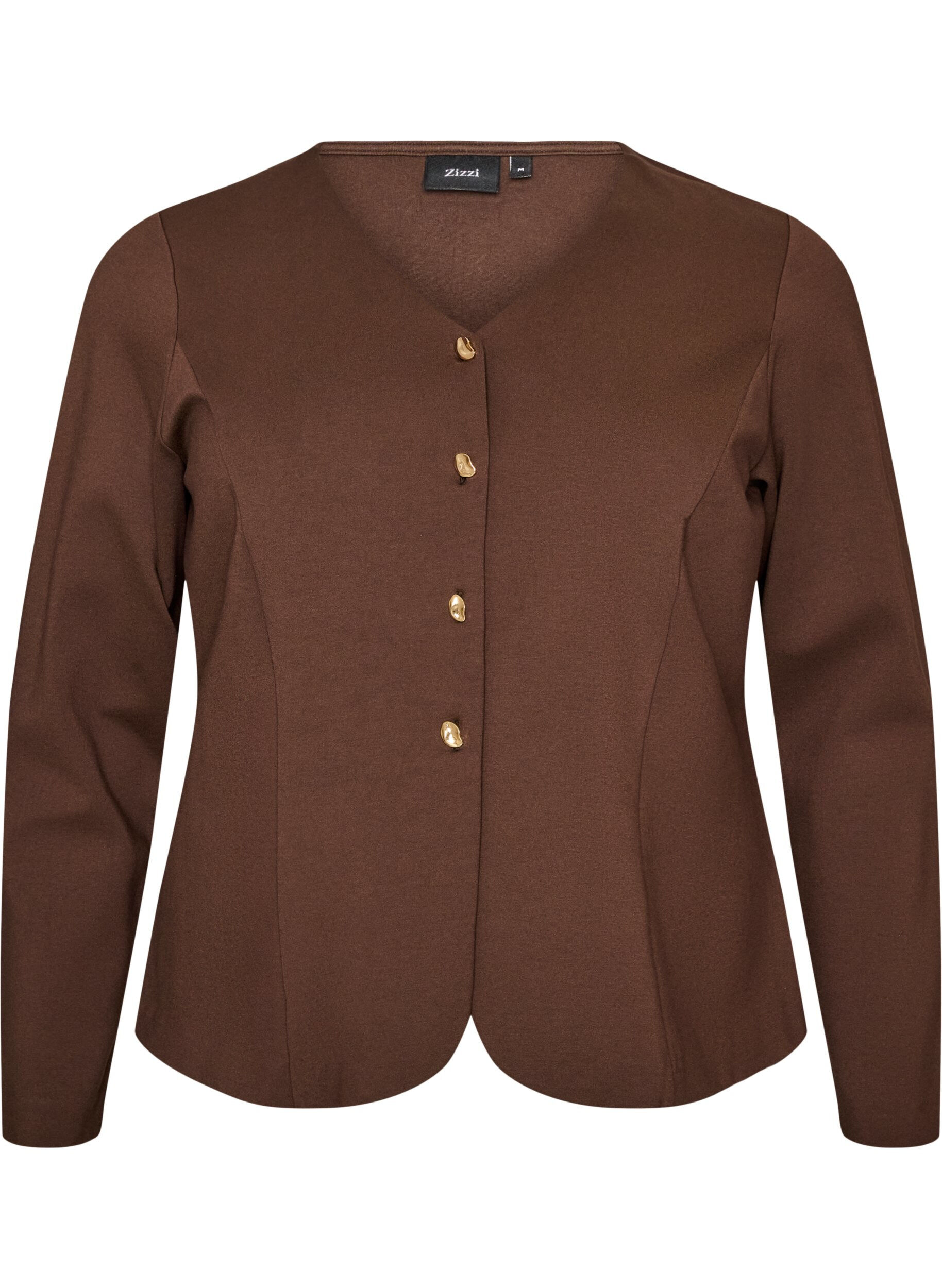 ZizziFigurbetonter Cardigan aus Jersey mit dekorativen Kn&ouml;pfen, Braun, Packshot image number 0