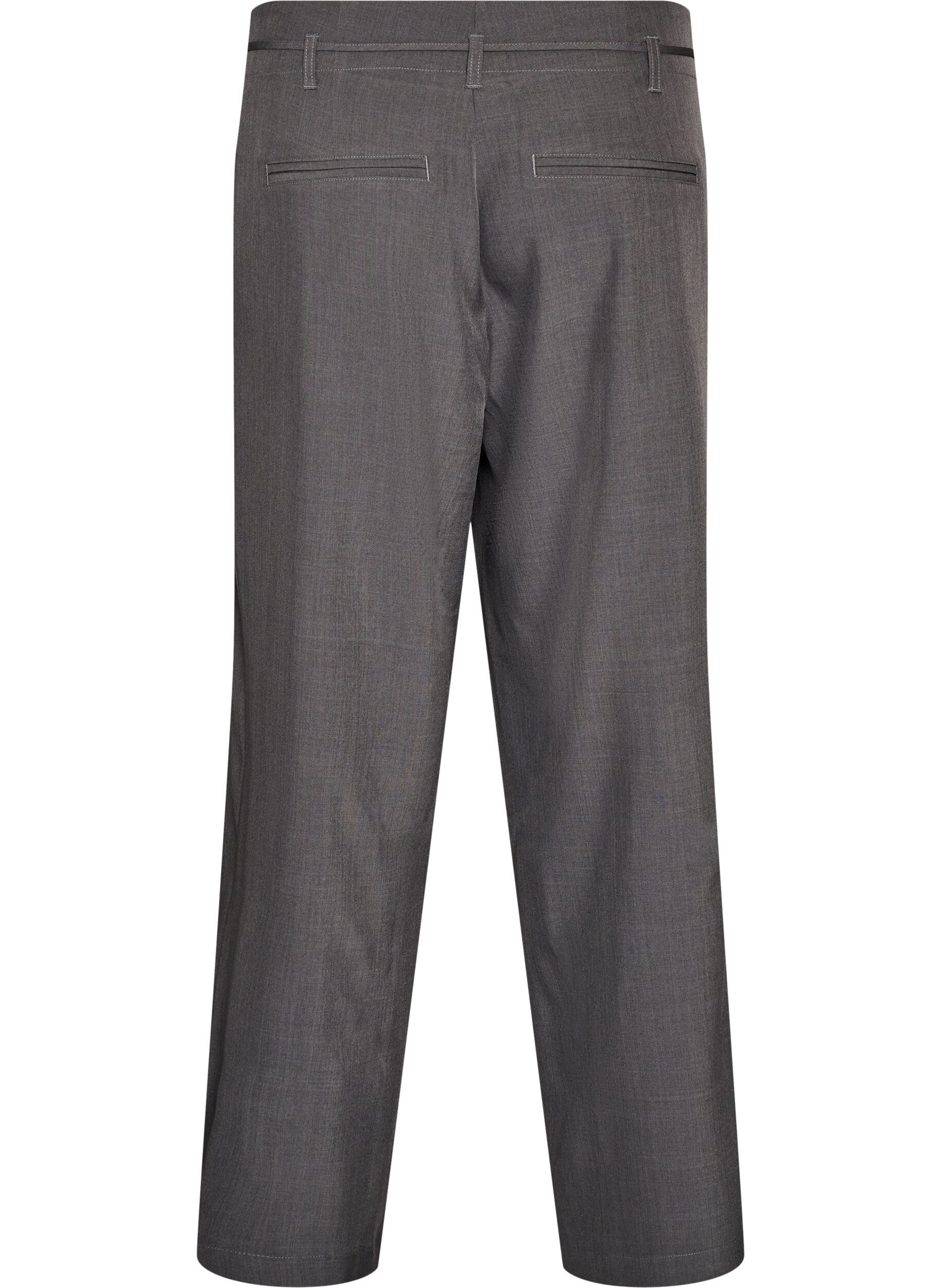 ZizziTaillierte Hose mit B&uuml;gelfalten und einem Bindeg&uuml;rtel, Grau, Packshot image number 1