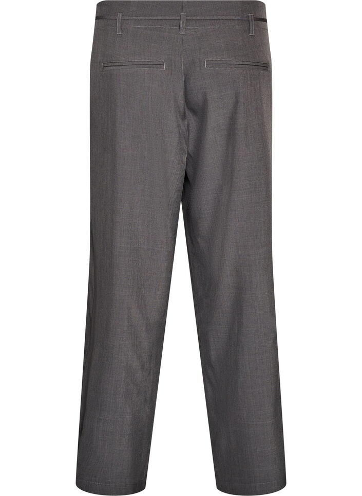 Taillierte Hose mit B&uuml;gelfalten und einem Bindeg&uuml;rtel, Grau, Packshot image number 1