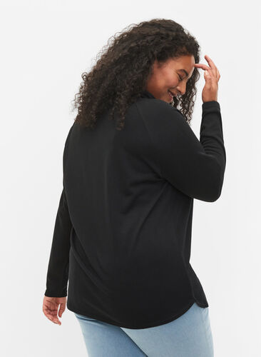 Sweatshirt mit hohem Kragen, Black, Model image number 1