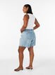 Denimskort mit Wickeloptik und hoher Taille, Blau, Model image number 2