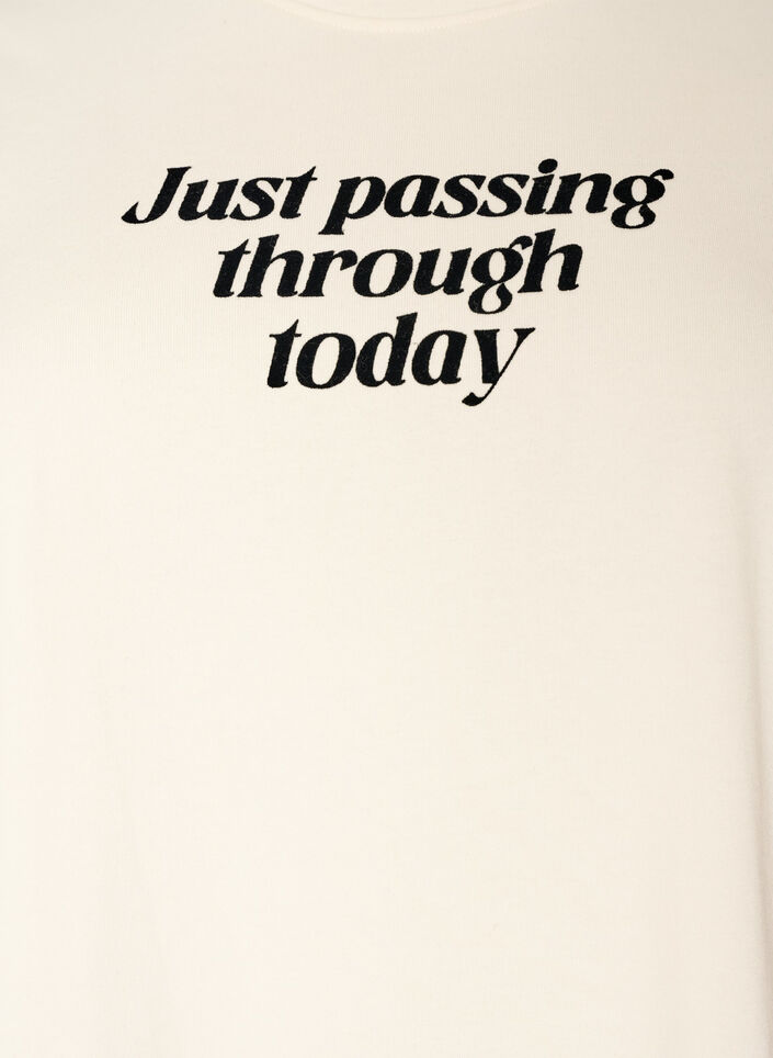 T-Shirt aus Baumwolle mit Textprint, Wei&szlig;, Packshot image number 2