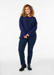 Pullover aus Rippstrick mit Zierknöpfen, Blau, Model image number 1