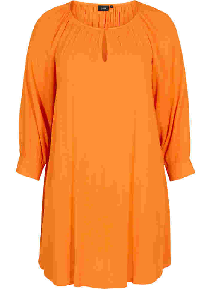 Tunika aus Viskose mit 3/4-Ärmeln, Orange Peel, Packshot image number 0