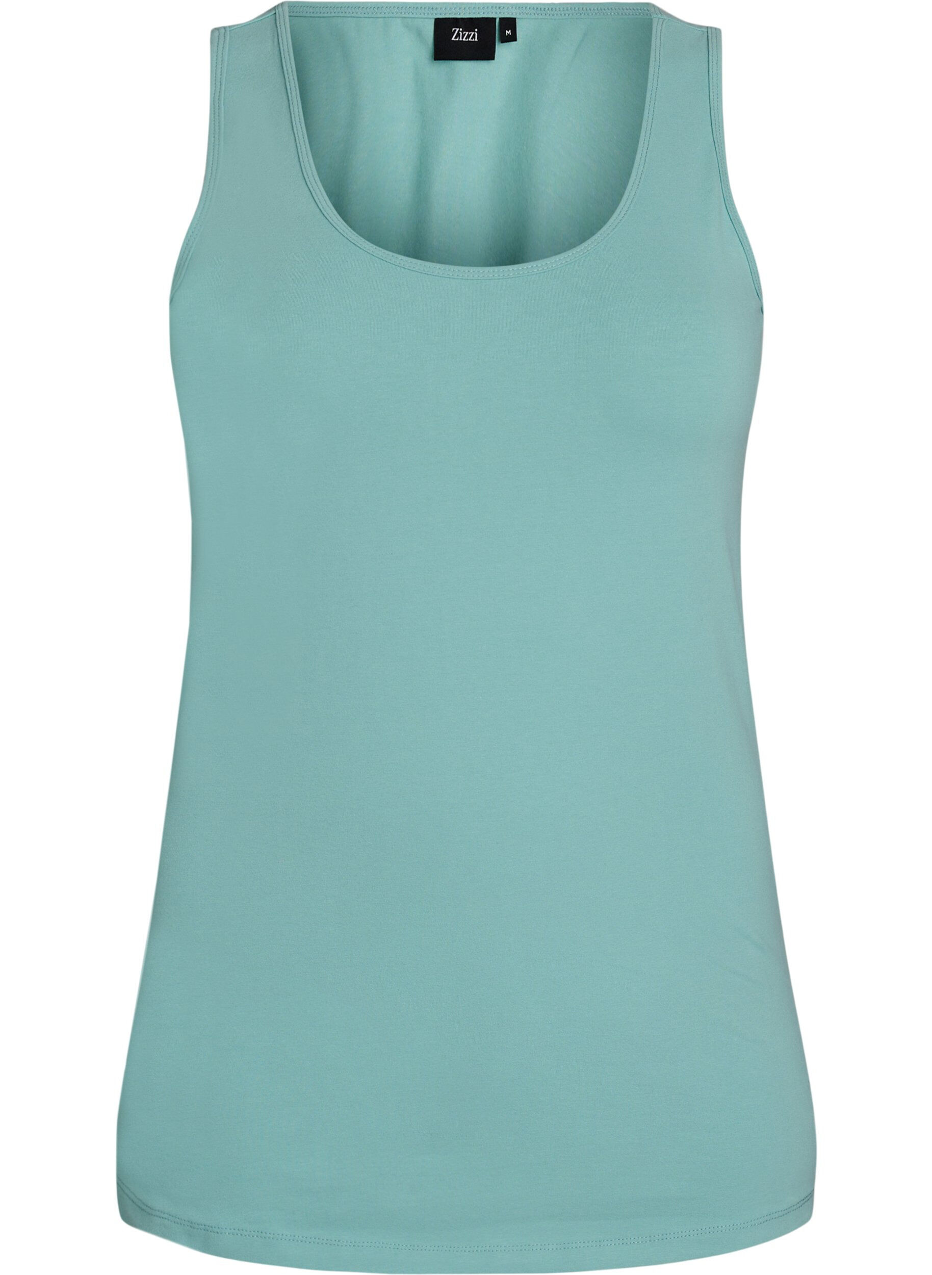 Einfarbiges Basic Top aus Baumwolle