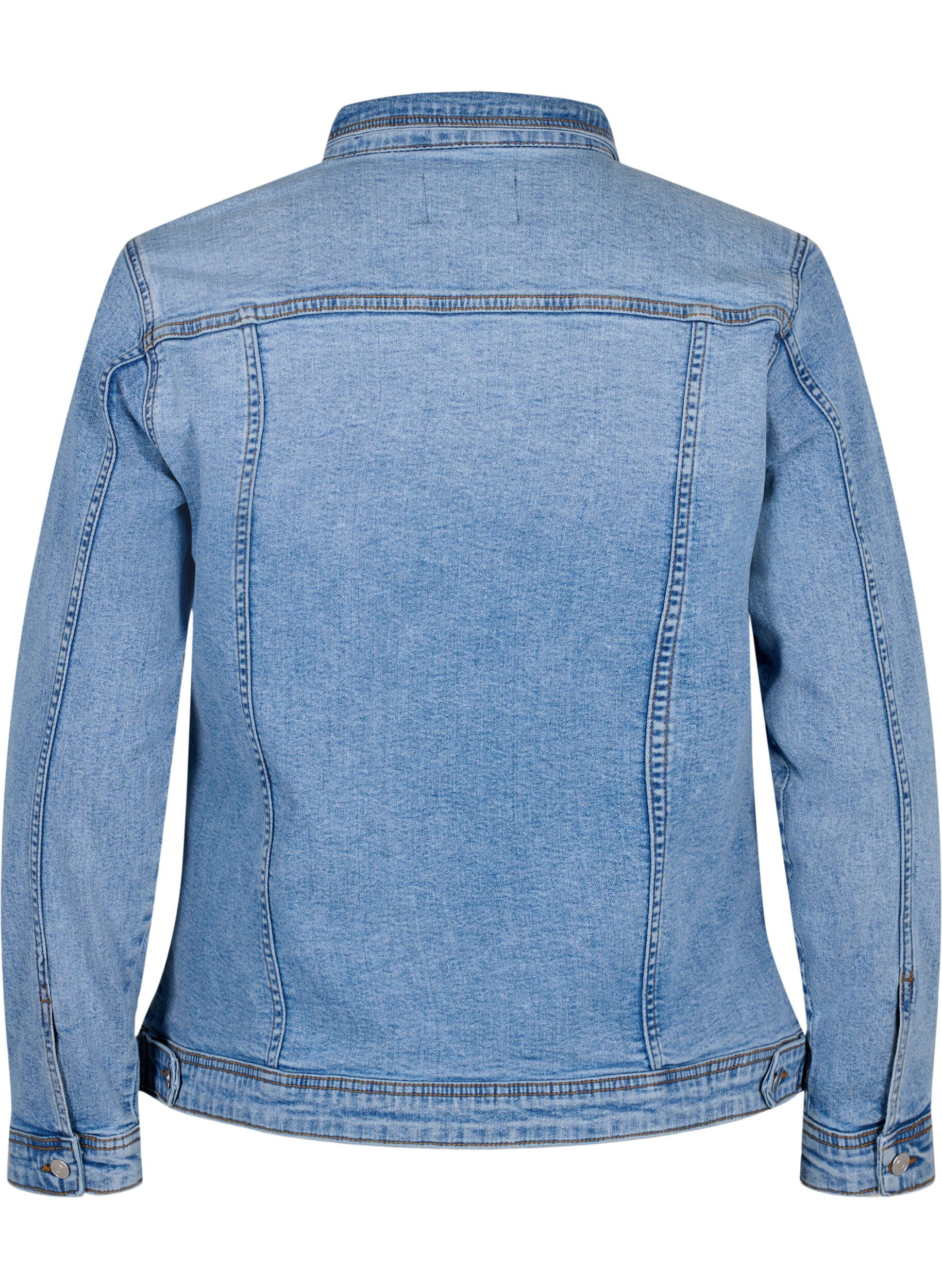 ZizziKurze Denim-Jacke aus Baumwolle, Light blue denim, Packshot image number 1