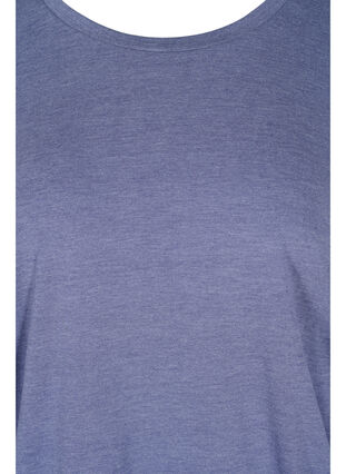 Einfarbige Bluse mit 3/4-Ärmel, Deep Cobalt Mel. , Packshot image number 2