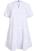 Kurzes A-Linien-Kleid aus Baumwollmusselin, Wei&szlig;, Packshot image number 0