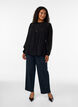 Bluse aus Viskose mit R&uuml;schenkragen, Schwarz, Model image number 1