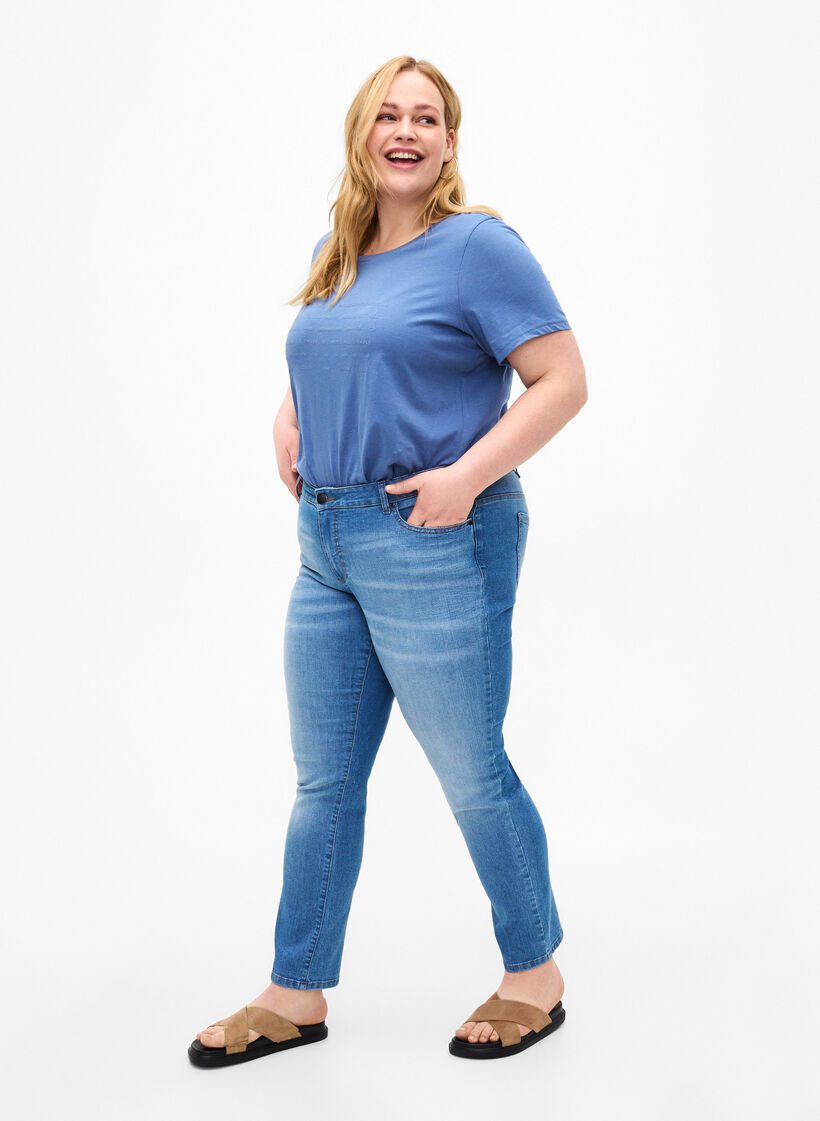 T-Shirt mit Text-Motiv, Moonlight B. W.Navy, Model image number 2