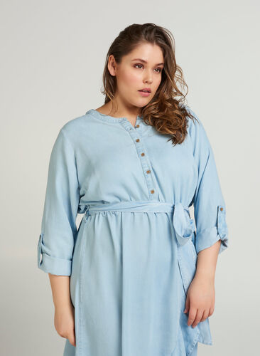 Kleid, Light blue denim, Model image number 0