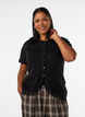 Strickweste mit Spitzenbesatz, Schwarz, Model image number 0