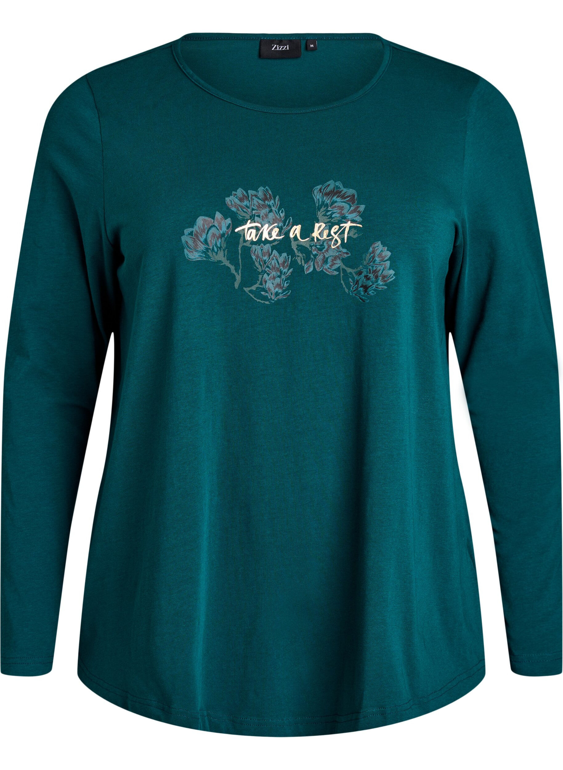 Nachtshirt aus Baumwolle mit Print auf der Vorderseite
