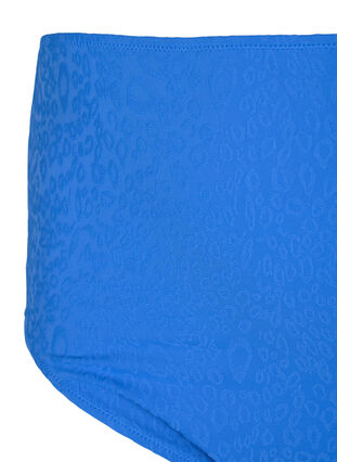 Bikini-Slip mit Leopardstruktur und hohem Bund, Palace Blue, Packshot image number 2
