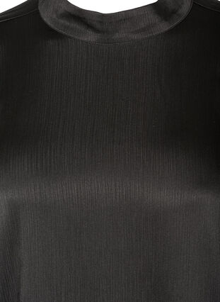 Shiny Bluse mit langen Puffärmeln, Black, Packshot image number 2