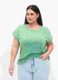 Melange-T-Shirt mit kurzen Ärmeln, Jolly Green Mél, Model