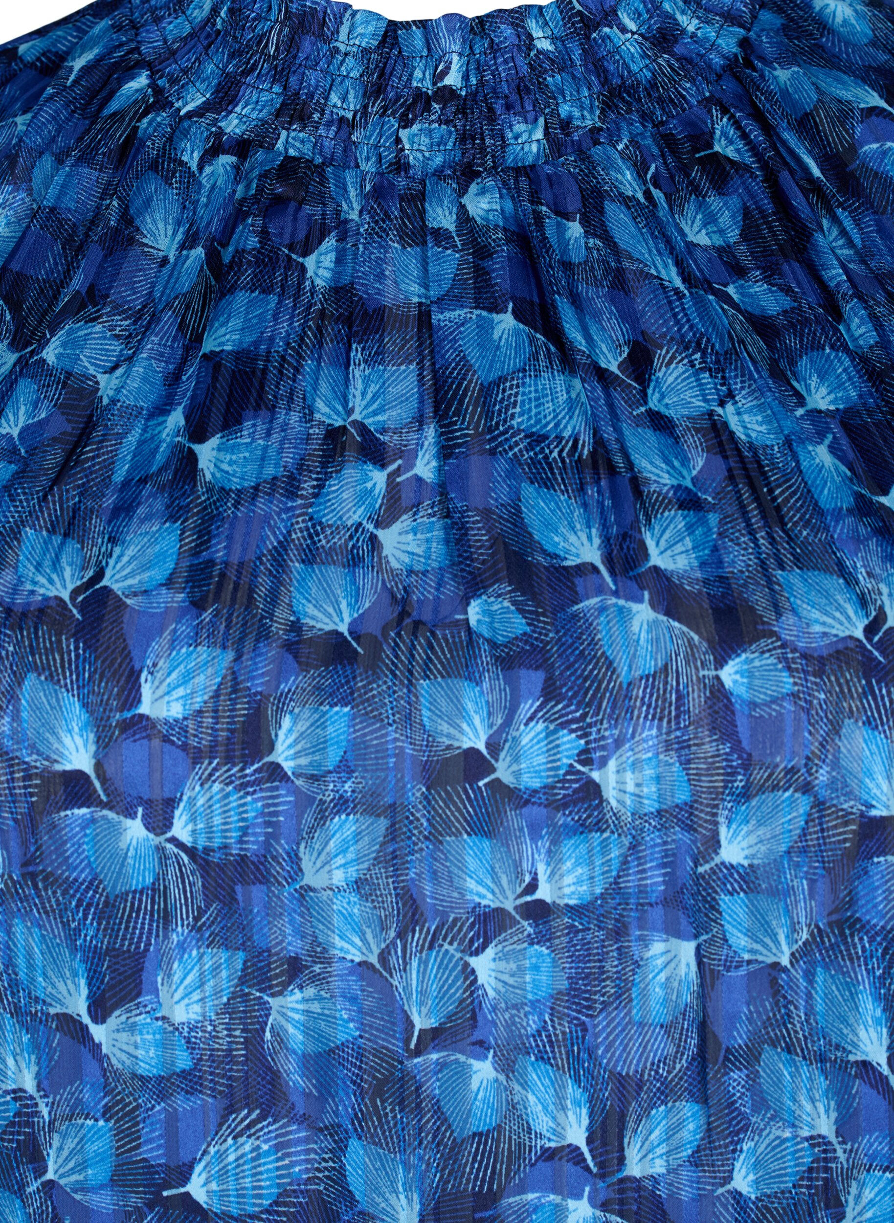 ZizziKurz&auml;rmelige gesmokte Bluse mit Print, Navy Blazer Leaf AOP, Packshot image number 2