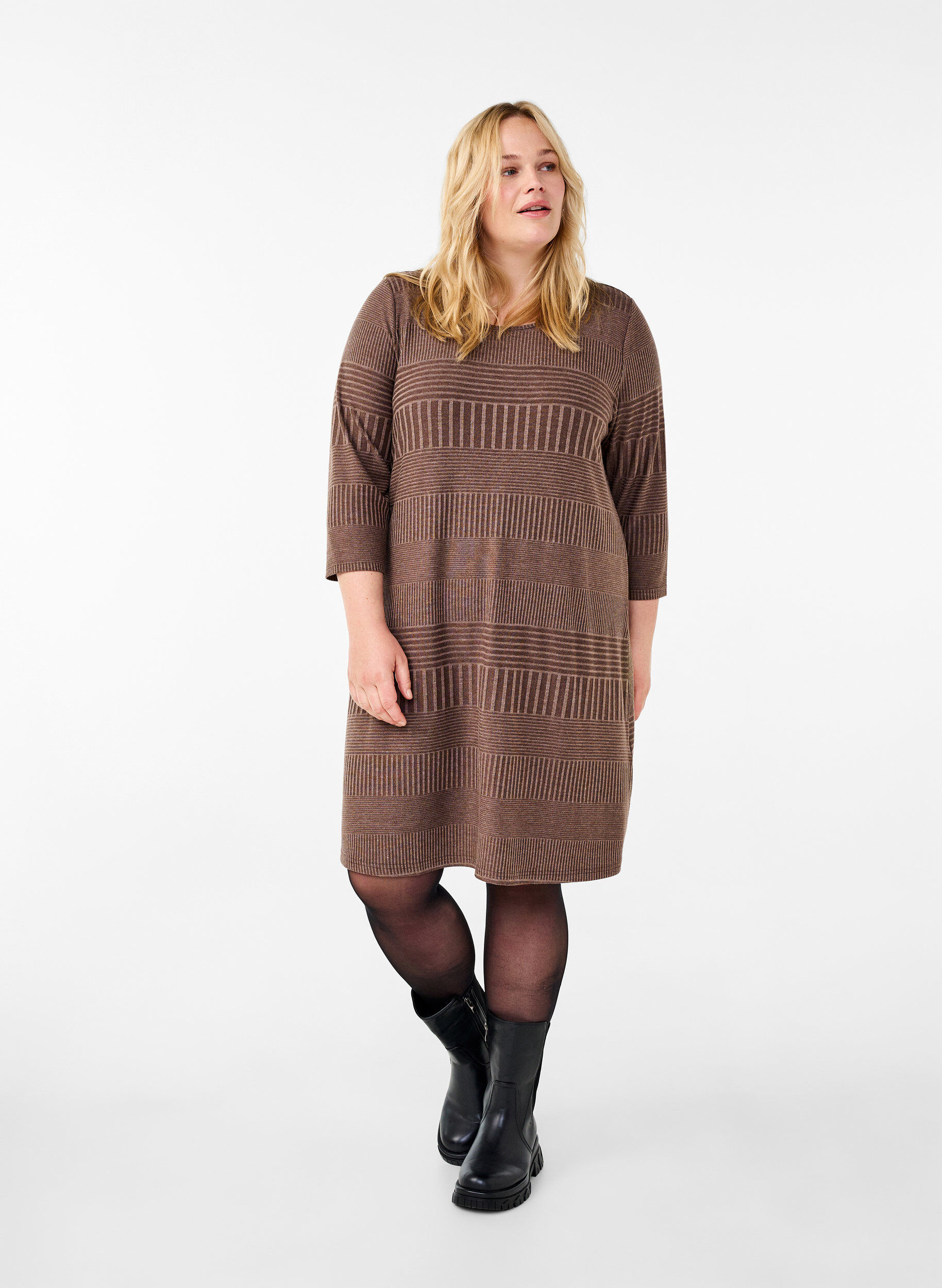 ZizziKleid mit 3/4-&Auml;rmeln und Streifenmuster, Ch. Martini Mel., Model image number 2