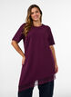 Tunika mit asymmetrischem Spitzenbesatz, Lila, Model image number 0