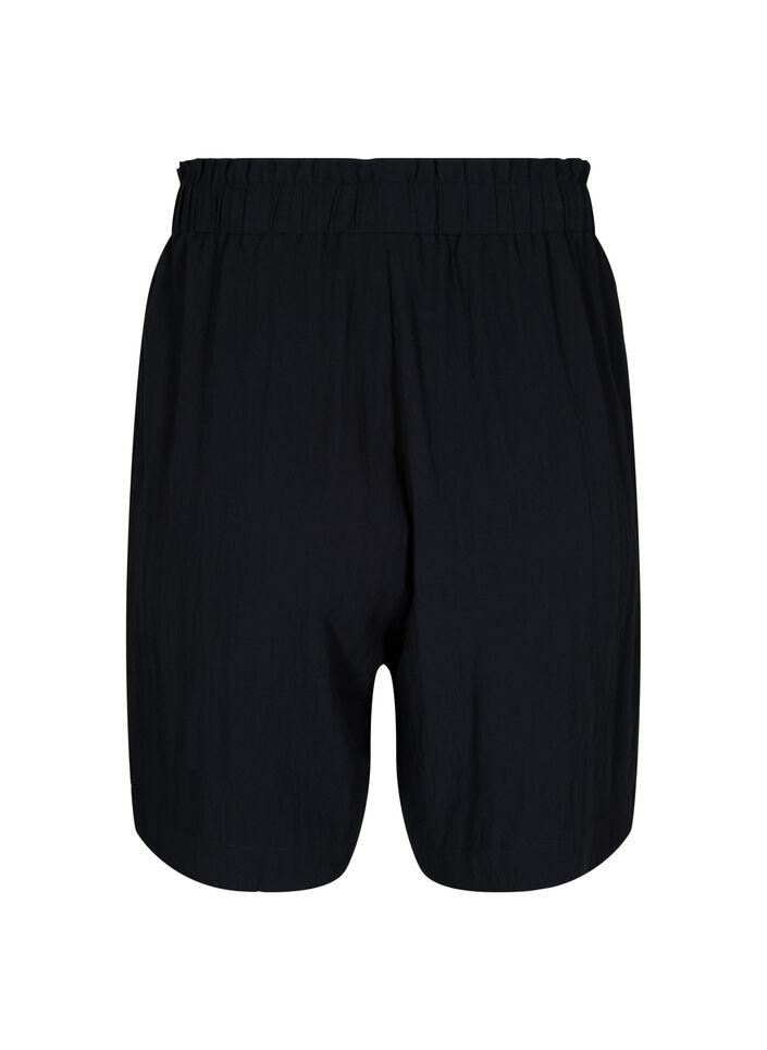 Lockere Shorts aus Viskose, Black, Packshot image number 1