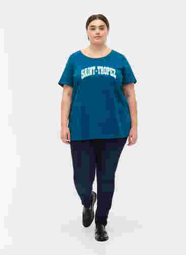 Baumwoll-T-Shirt mit Print-Detail, Blue Coral SAINT, Model image number 2