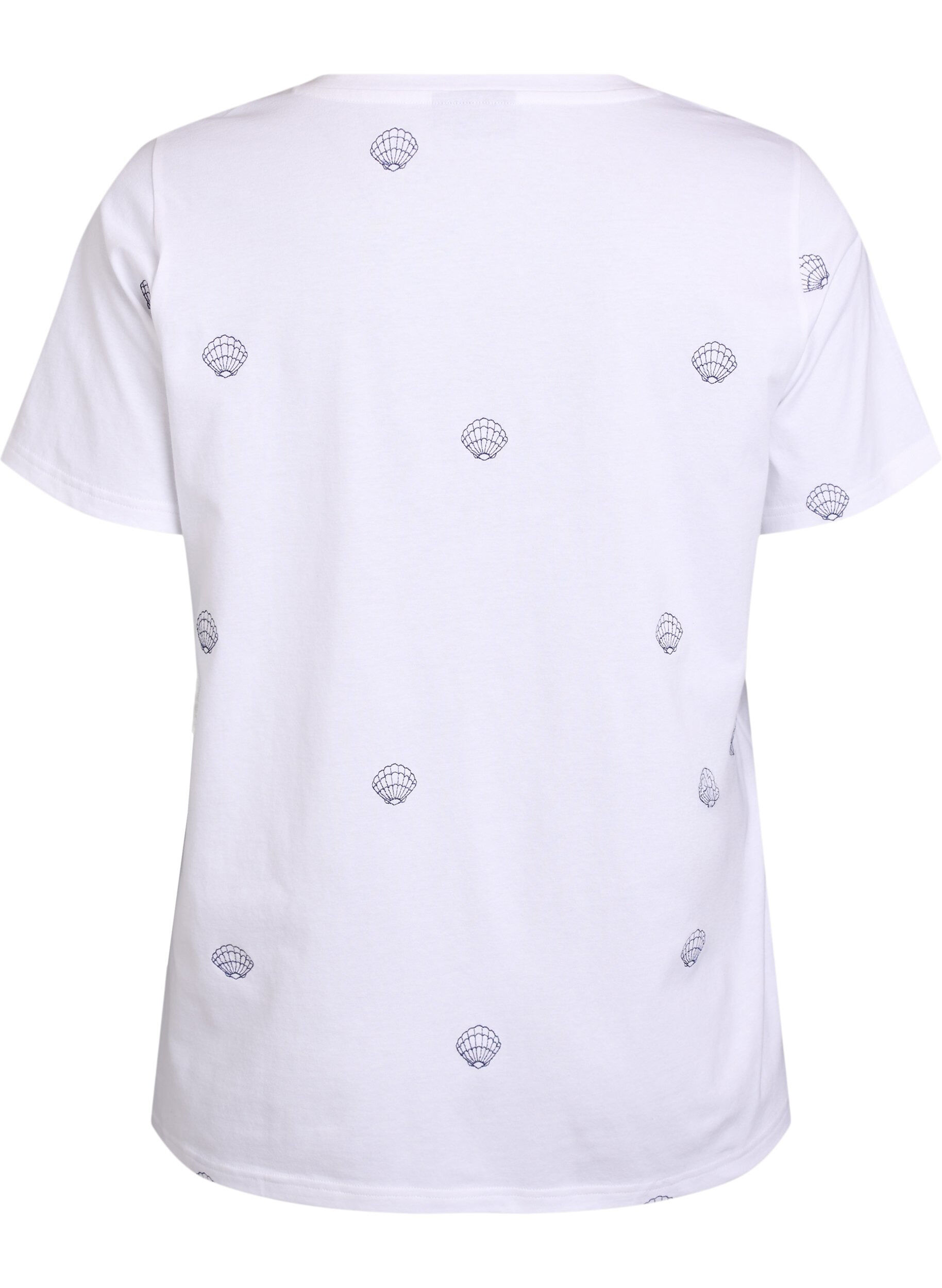 ZizziT-Shirt aus Bio-Baumwolle mit aufgestickten Motiven, Wei&szlig;, Packshot image number 1