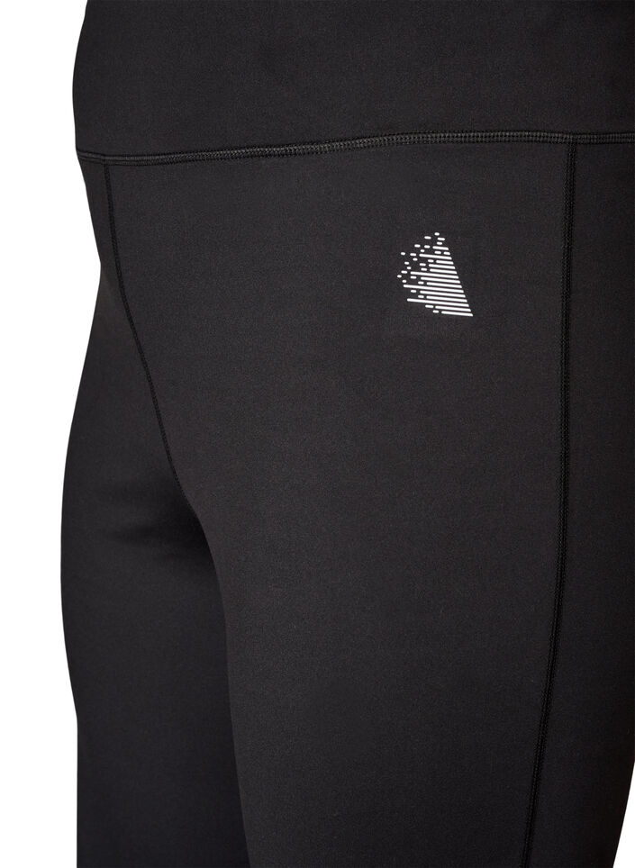 Bootcut-Trainingstights mit hoher Taille, Schwarz, Packshot image number 2