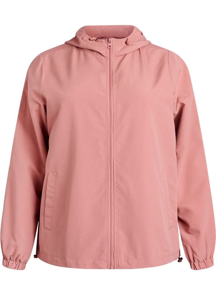 Leichte Jacke mit Kapuze und Rei&szlig;verschluss, Rot, Packshot image number 0