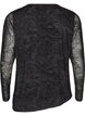 Mesh-Bluse mit Paisley-Print und asymmetrischem Saum, Schwarz, Packshot image number 1