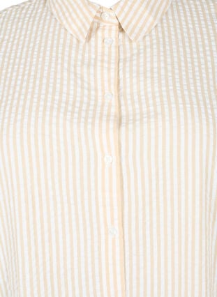 Langes gestreiftes Baumwollhemd, White/Natrual Stripe, Packshot image number 2