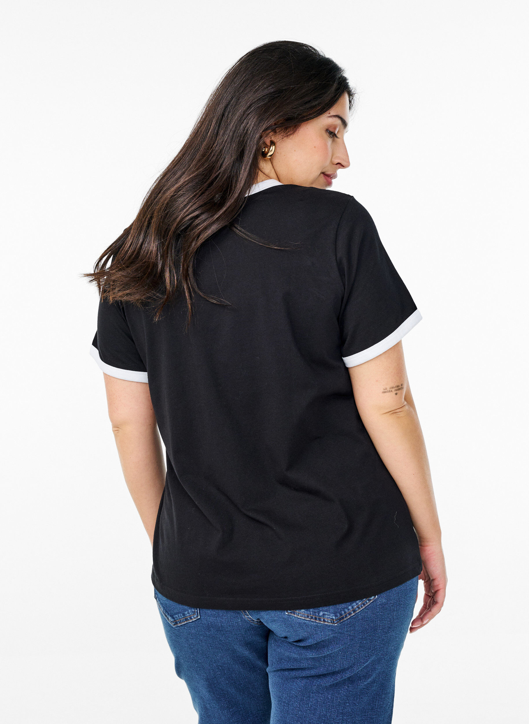 ZizziT-Shirt mit Textaufdruck, Black w.An. Wh.Paris, Model image number 1