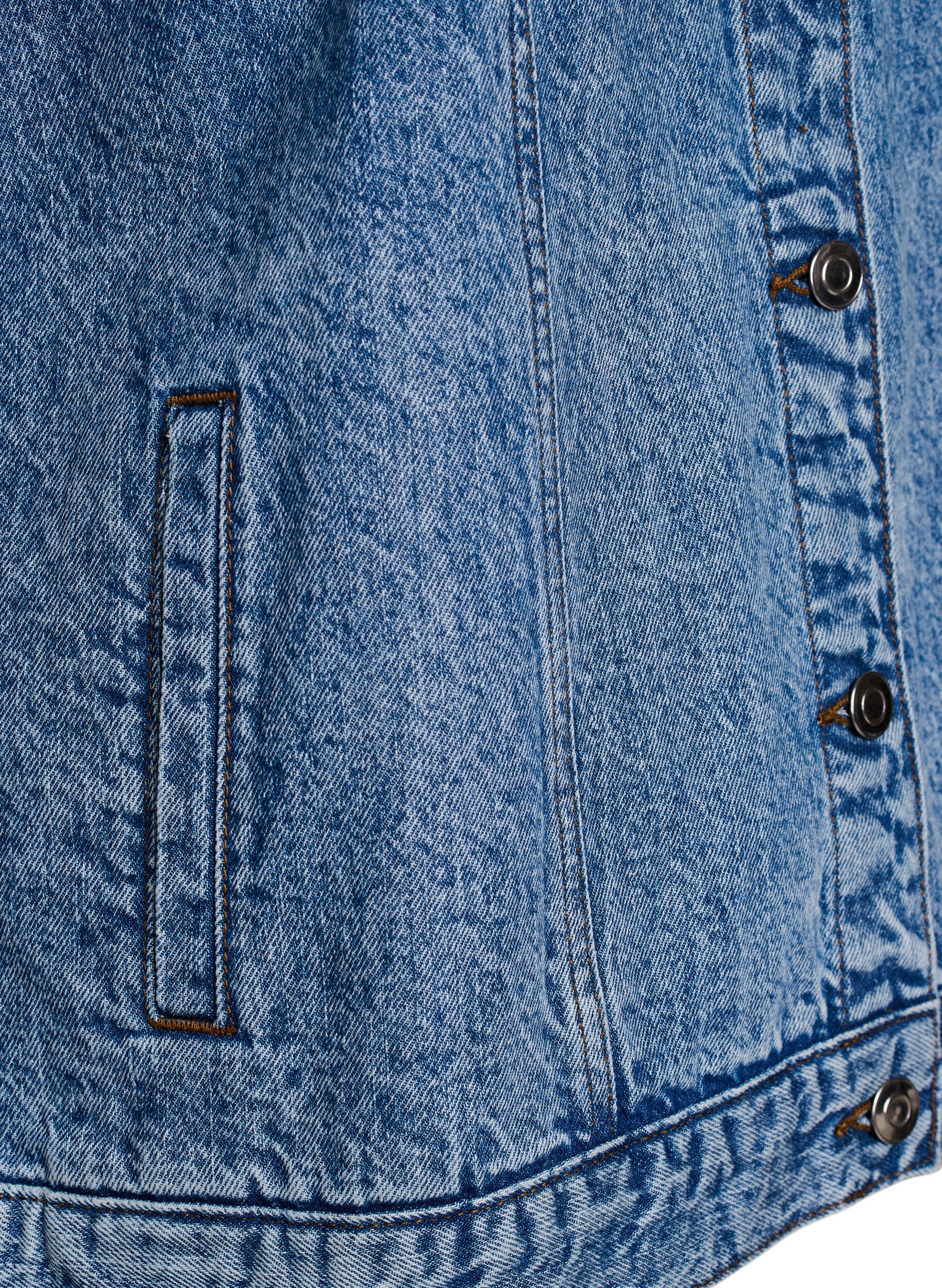 ZizziJeansjacke mit abnehmbaren &Auml;rmeln, Blau, Packshot image number 3