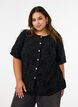 Gebl&uuml;mte Bluse mit Ballon&auml;rmeln, Schwarz, Model image number 0