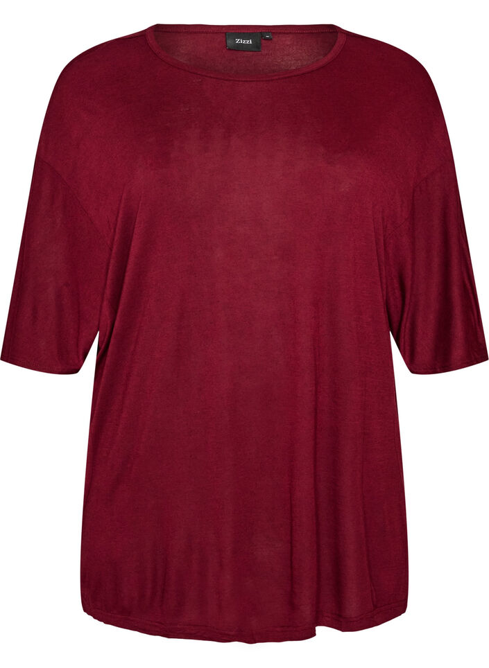 Lockeres T-Shirt aus Viskose-Jersey, Rot, Packshot image number 0