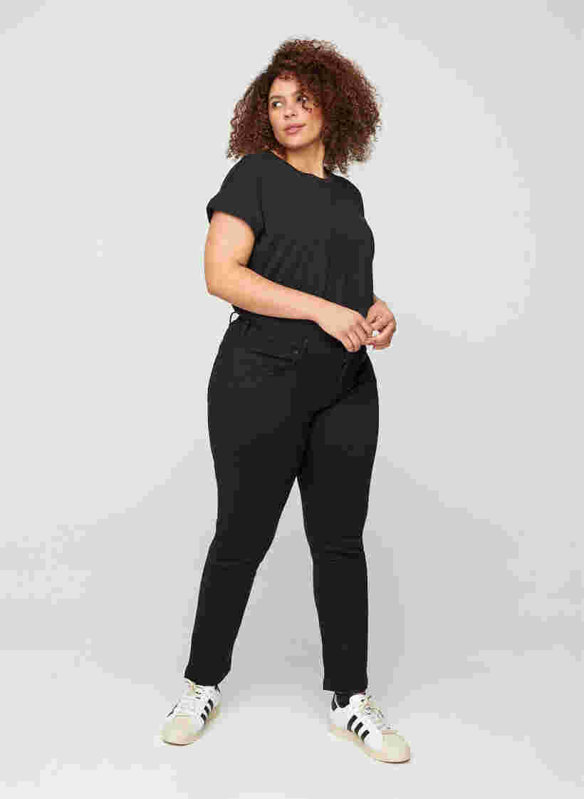 Slim Fit Emily Jeans mit normaler Taille, Black, Model image number 5