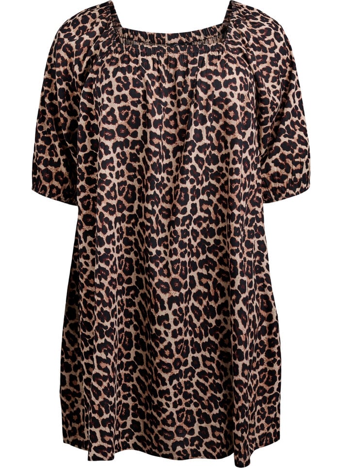 Strandkleid aus Viskose mit Print, Beige, Packshot image number 0