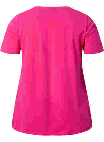 Einfarbiges basic T-Shirt aus Baumwolle, Beetroot Purple, Packshot image number 1