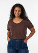 Einfarbiges basic T-Shirt aus Baumwolle, Braun, Model image number 0