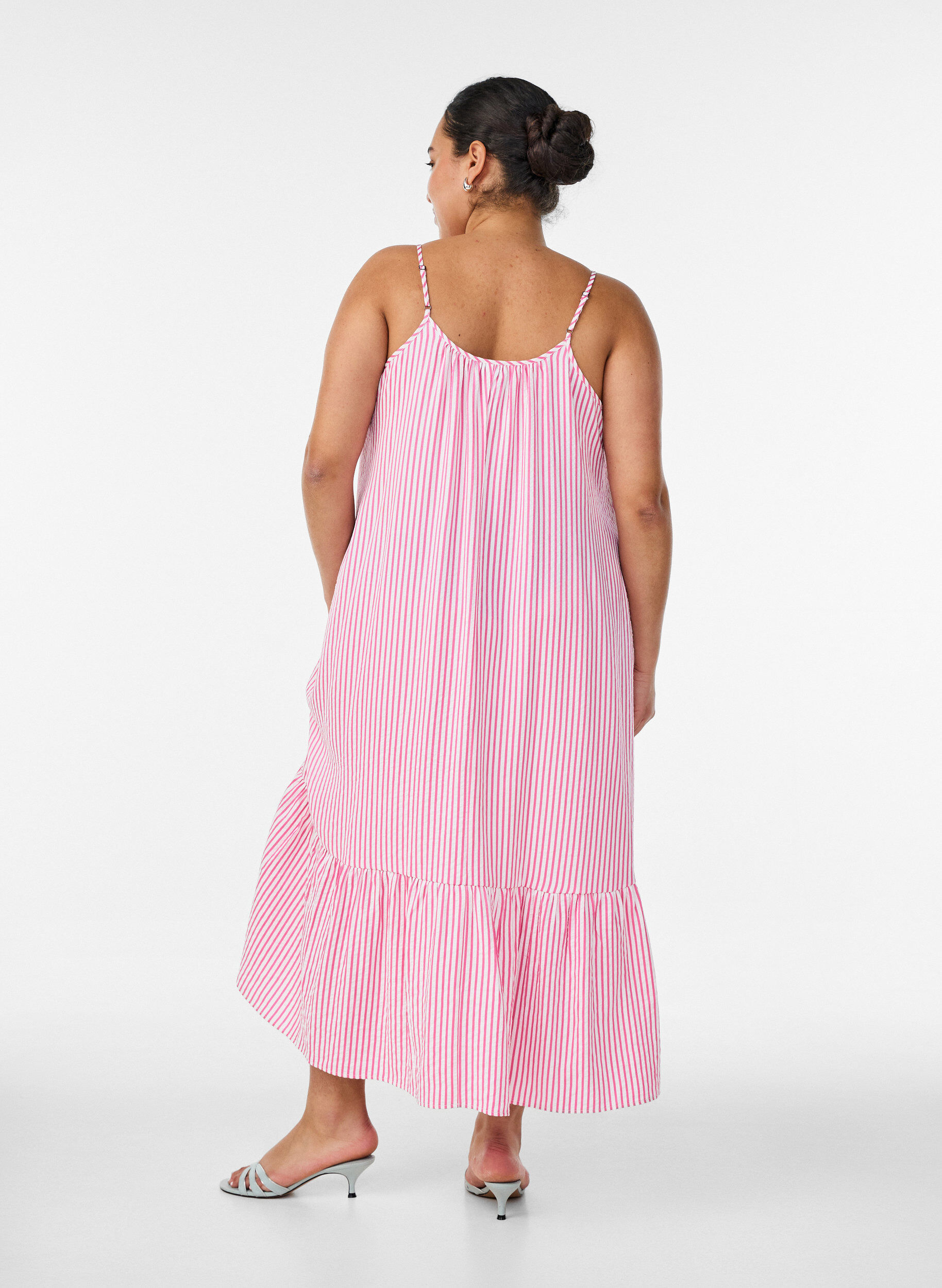 ZizziSommerkleid mit Streifen und A-Linie, Pink, Model image number 1