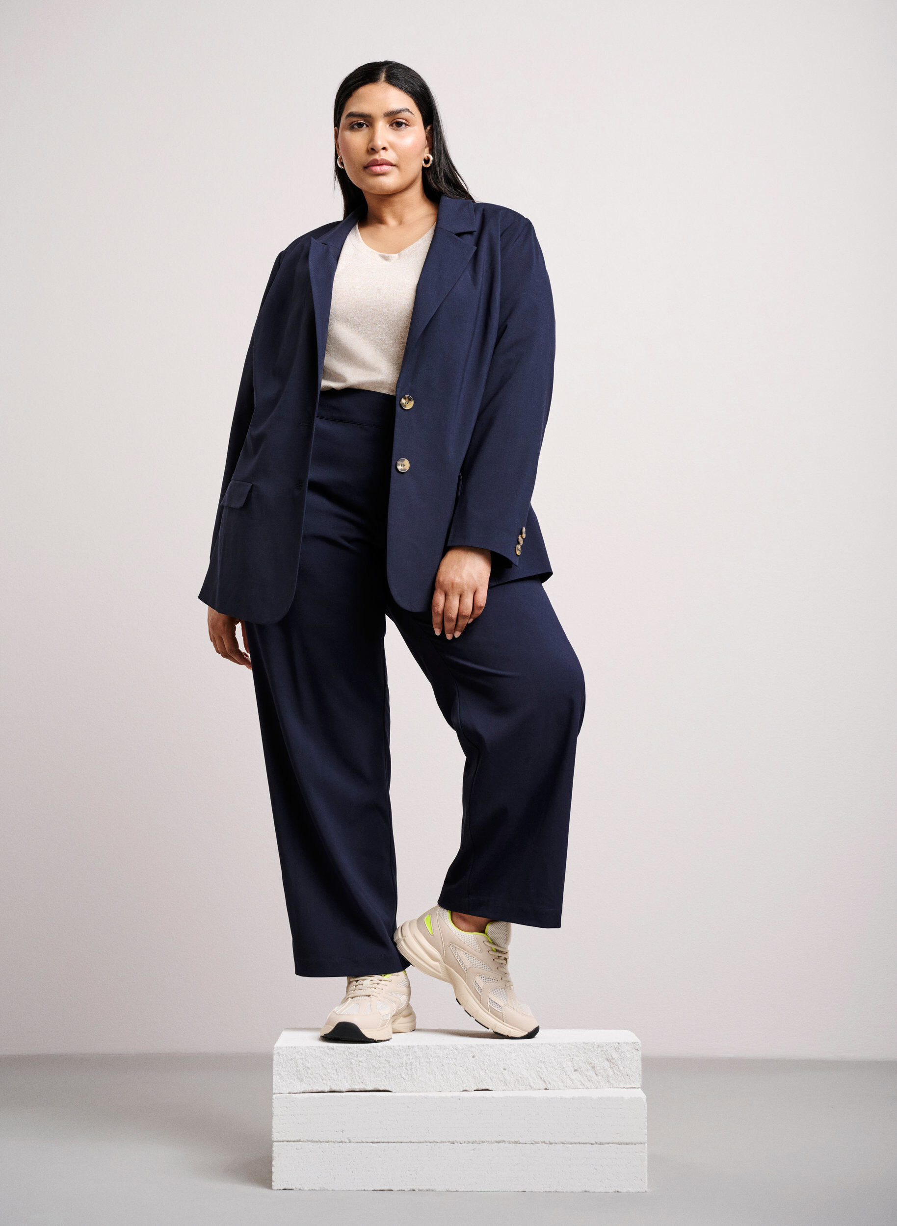 ZizziWide Fit Sneakers, Tapioca, Image image number 0