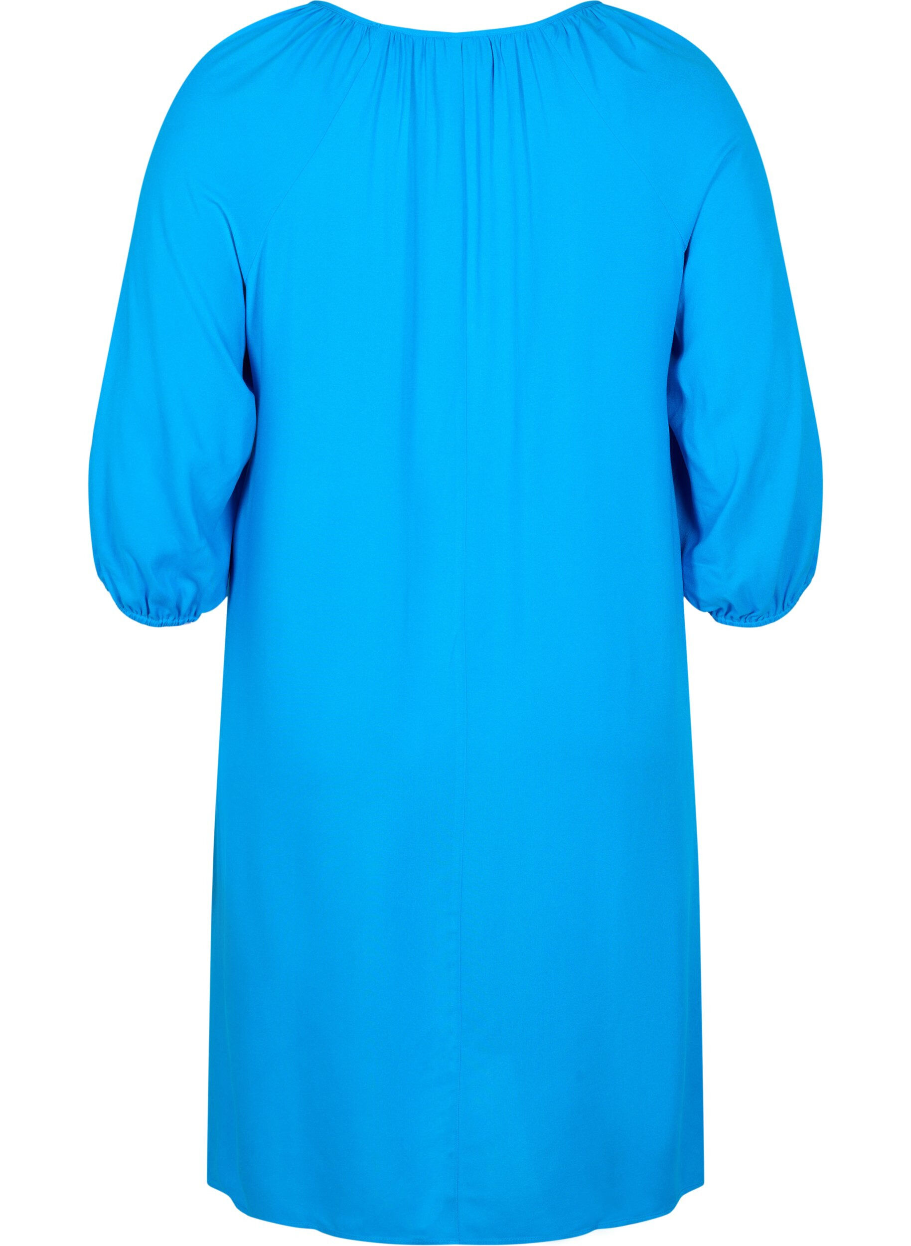 ZizziViskosekleid mit V-Ausschnitt, Indigo Bunting, Packshot image number 1