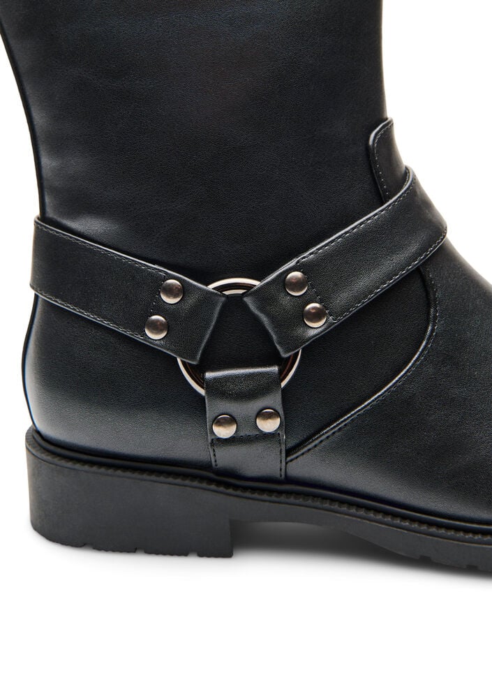 Kurzer Bikerstiefel, Schwarz, Packshot